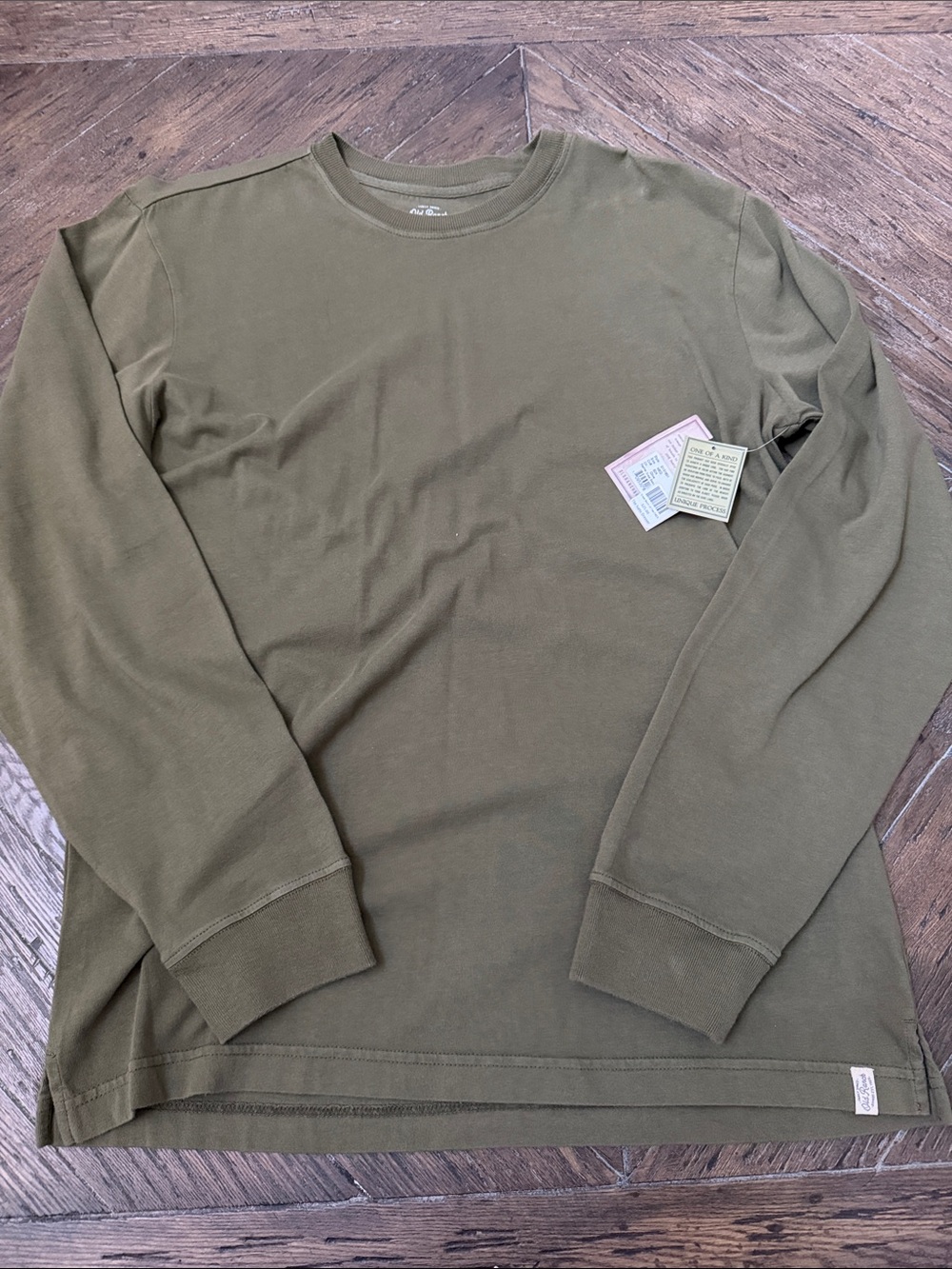 Old Ranch Men's Olive Long Sleeve Crewneck Shirt - Medium